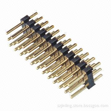 2.54mm Pin Header with Three Rows, Straight Angle and 2.5mm Height